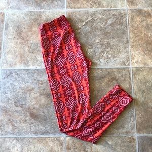 Lularoe One Size Red Leggings